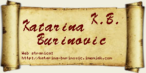 Katarina Burinović vizit kartica